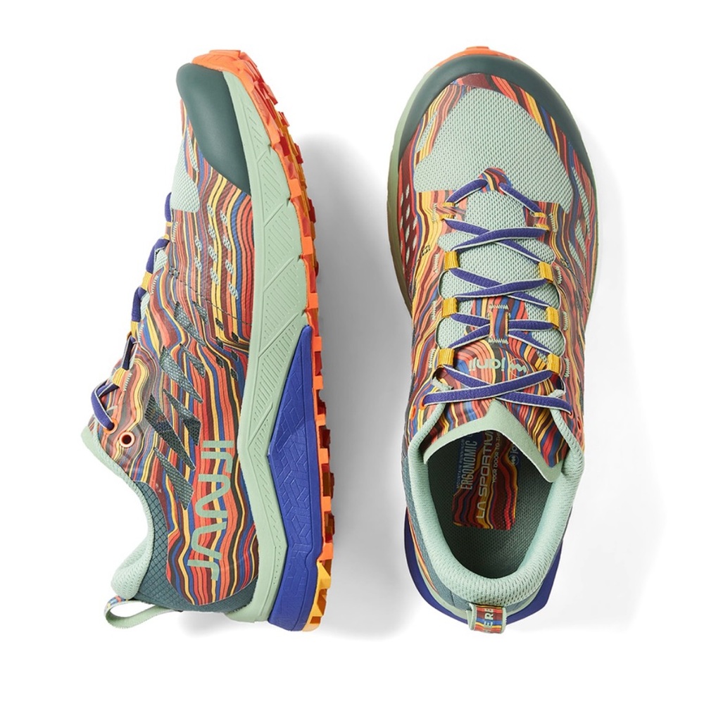 La Sportiva x Janji Jackal II Trail Runners in Tectonic Shift/Poppy